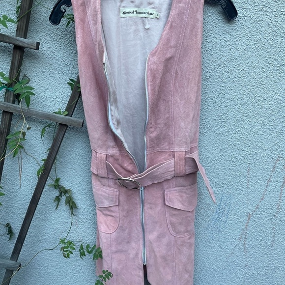 Stoned Immaculate fonda suede dress in Pink Rare - Picture 11 of 12